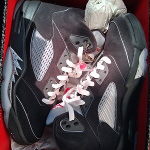 Jordan Black and Gray Athletic Shoes